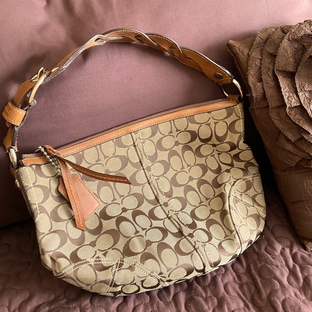 Monogram coach shoulder bag